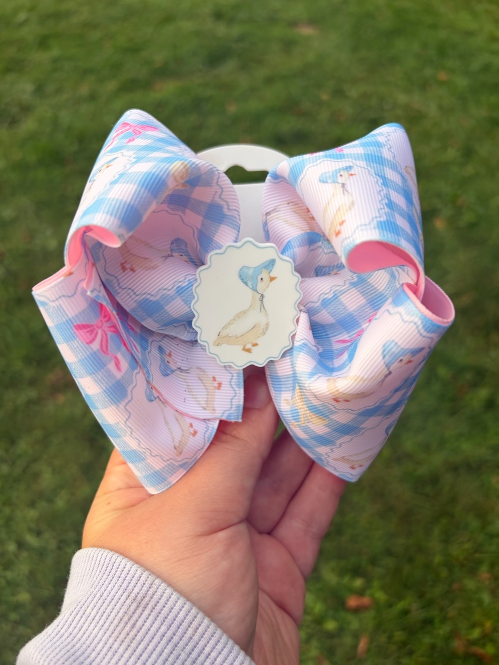 4 Inch Gingham Goose Stiffened Girls Boutique Bow